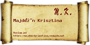 Majdán Krisztina névjegykártya